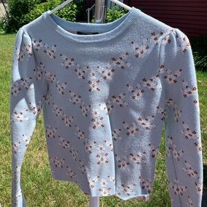 Forever21 Baby Blue Floral Sweater